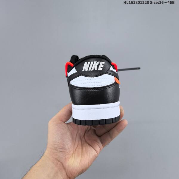 Nike SB Dunk Low Pro Custom black white bright orange EU 36-46 skate shoe