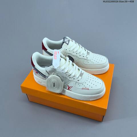 Nike Air Force 1 07 LV8 Off White Light Blue Yellow Brown EU 36-45 Sneaker - Unisex (BS-60110)