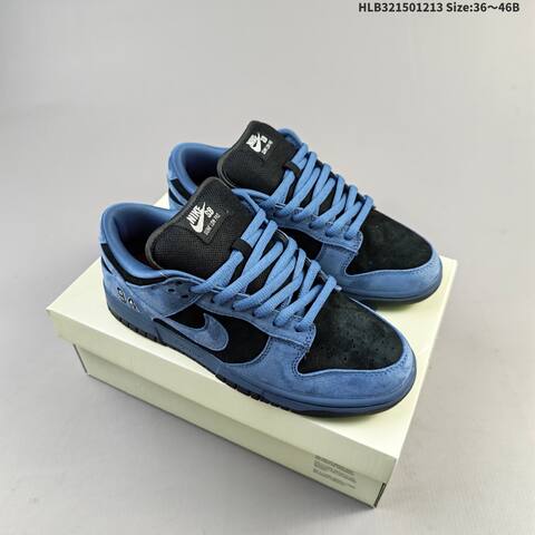 Nike SB Dunk Low Pro Black Blue EU 36-46 Skate Shoe - Unisex (BS-62721)