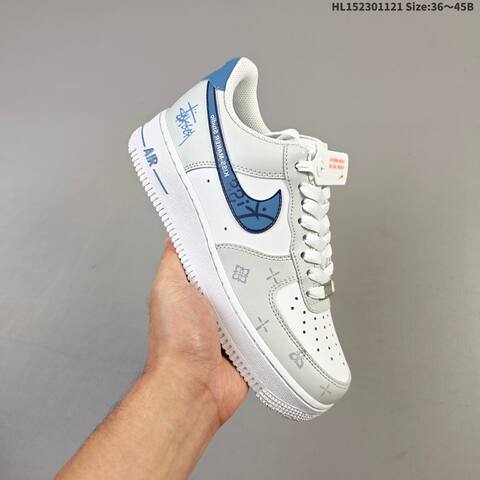 Nike Air Force 1 Low 07 White Light Grey Blue EU 36-45 Sneaker - Unisex (BS-63354)