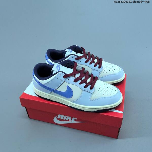 Nike Dunk Low sail light blue navy burgundy EU 36-46 skate shoe