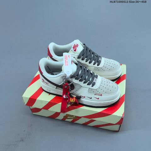 Nike Air Force 1 07 Low Off White Navy Red Grey EU 36-45 Sneaker - Unisex (BS-60364)