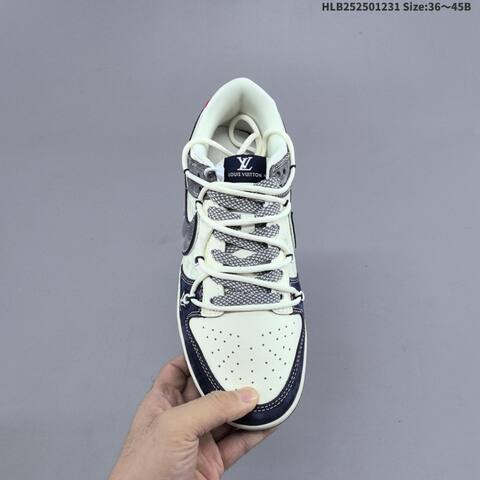 Nike SB Dunk Low Retro DIY Louis Vuitton Off White Navy Grey Red EU 36-45 Skate Shoe - Unisex (BS-62292)