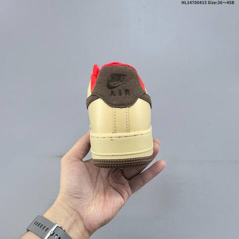 Nike Air Force 1 07 Low Beige Brown Red EU 36-45 Sneaker - Unisex (BS-60713)