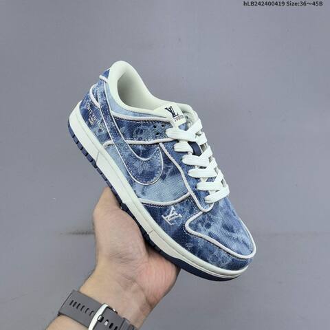 Nike Dunk SB Low Louis Vuitton Black White Blue Off White EU 36-45 Skate Shoe - Unisex (BS-60649)
