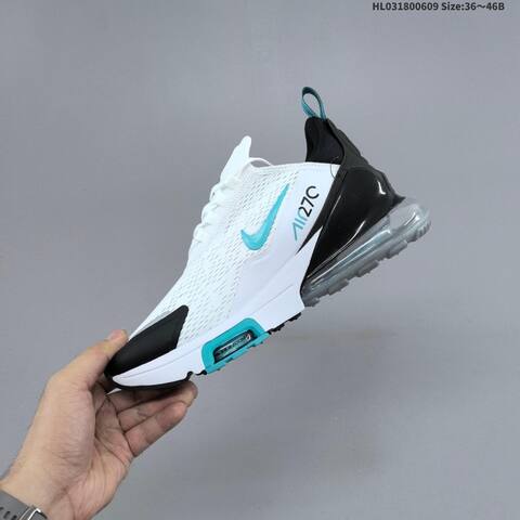 Nike Air Max 270 Flyknit White Black Teal Grey EU 36-46 Running Shoe - Unisex (BS-59944)