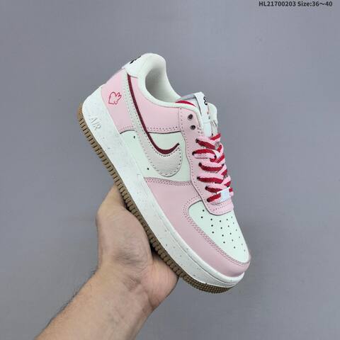 Nike Air Force 1 07 Pink White Red Brown EU 36-40 Sneaker - Unisex (BS-61552)