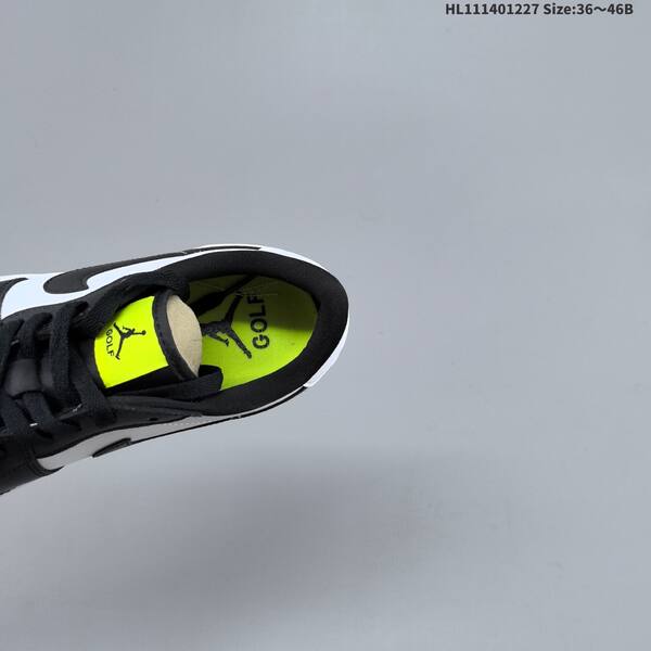Nike Air Jordan 1 Low black/white with neon yellow accents 36~46B casual