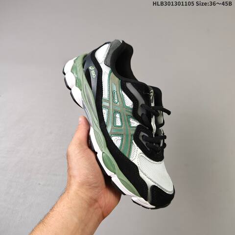 ASICS GEL NYC White Black Green Silver EU 36-45 Running Shoe Running Sneakers - Unisex (BS-69319)