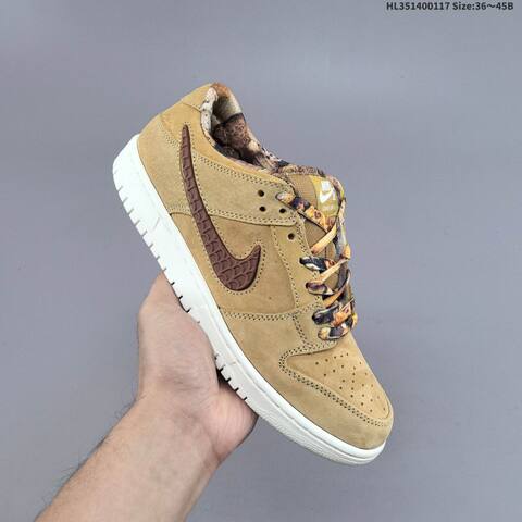 Nike SB Dunk Low Pro IO9508-200 Wheat Brown White EU 36-45 Skate Shoe - Unisex (BS-61945)