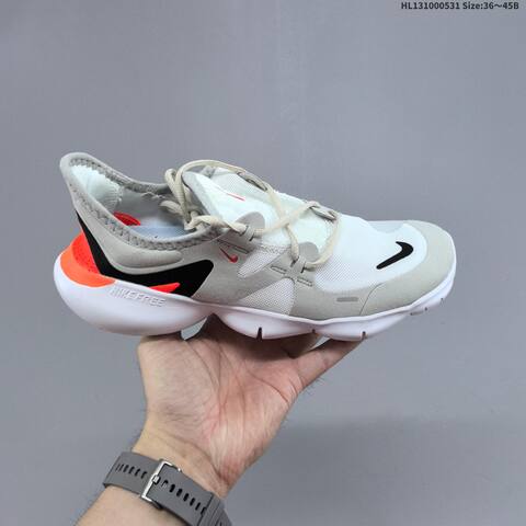 Nike Free RN 5 0 Black White Grey Orange EU 36-45 Running Shoe - Unisex (BS-60050)