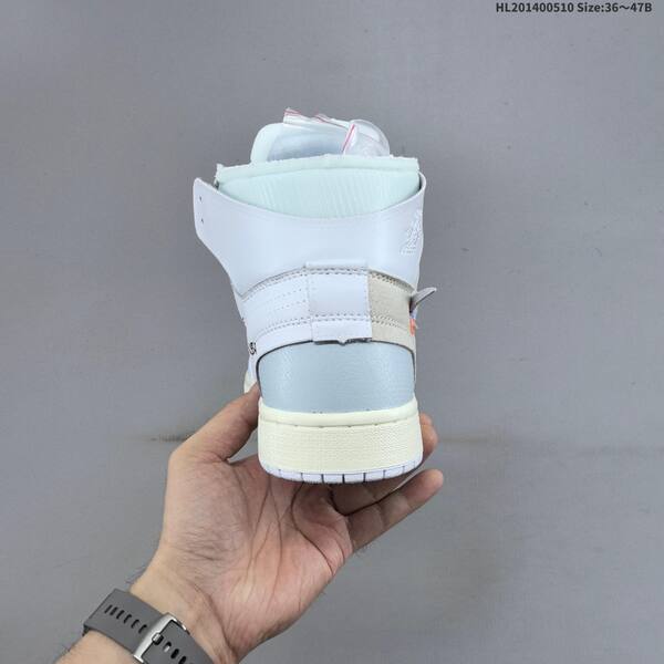 Nike Air Jordan 1 Retro High OG x Off-White "UNC" white/light blue/grey 36~47B basketball