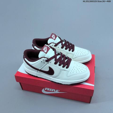 Nike Dunk Low Sail Dark Burgundy White EU 36-46 Skate Shoe - Unisex (BS-61045)