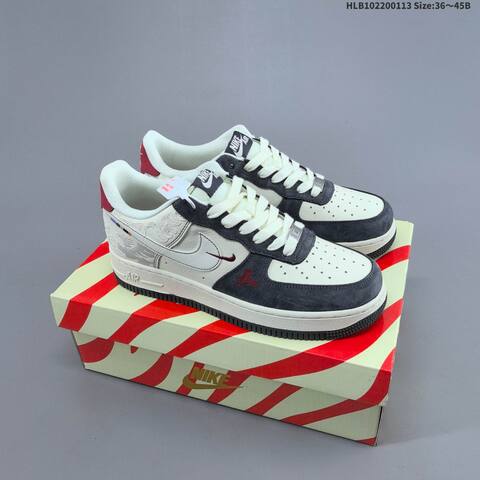 Nike Air Force 1 07 LV8 Off White Red Black Gold EU 36-45 Sneaker - Unisex (BS-62019)