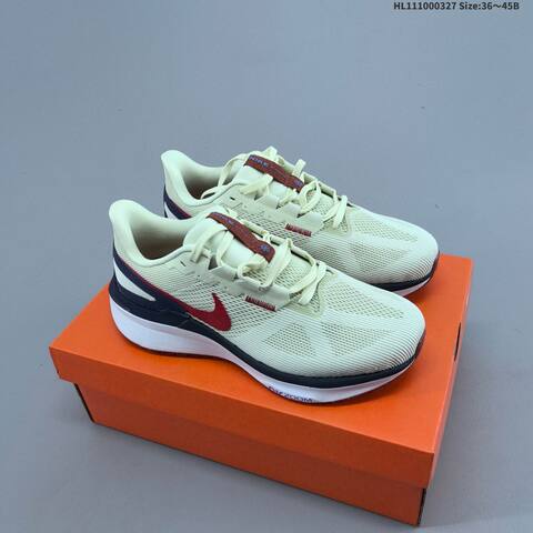 Nike Air Zoom Structure 25 Cream Red Navy White EU 36-45 Running Shoe - Unisex (BS-61099)