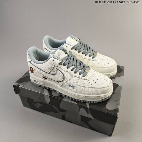 Nike Air Force 1 07 Low BAPE Off White Grey Brown EU 36-45 Sneaker - Unisex (BS-63008)