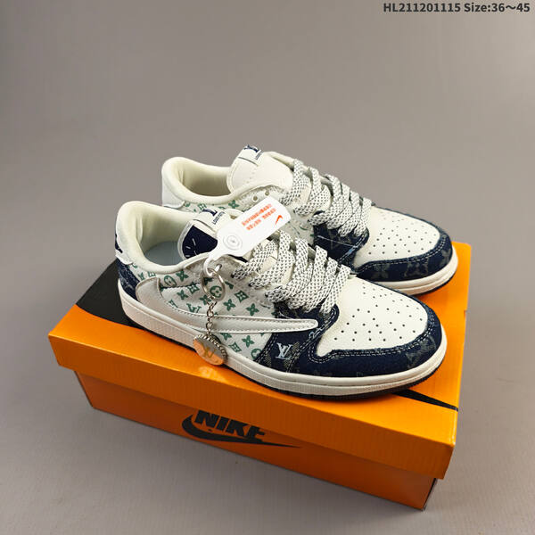 Nike Air Jordan 1 Low white/cream with red, blue, green, and gray accent variants EU 36-45 casual