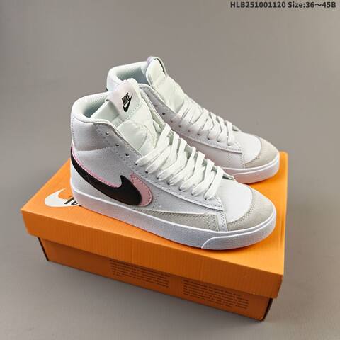 Nike Blazer Mid 77 Suede Swoosh White Black Pink Light Gray EU 36-45 Skate Shoe - Unisex (BS-63379)