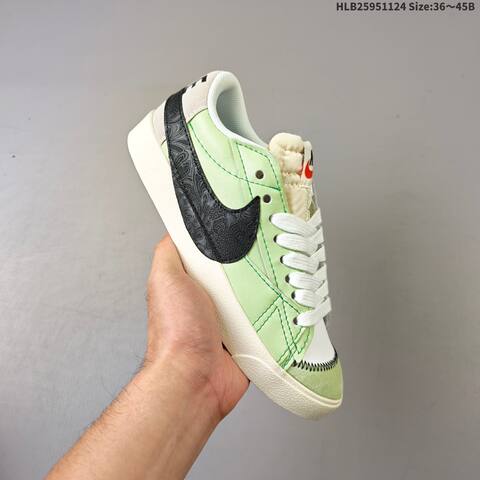 Nike Blazer Low 77 JUMBO Light Green White Black Cream EU 36-45 Skate Shoe - Unisex (BS-63133)