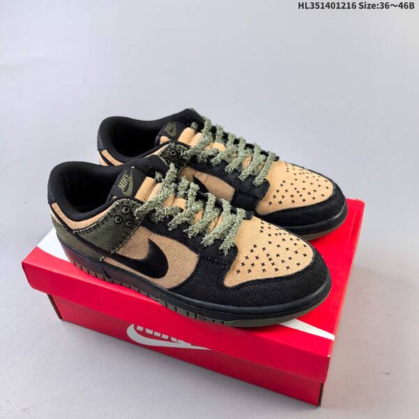 Nike SB Dunk Low white black blue tan olive EU 36-46 skate shoe