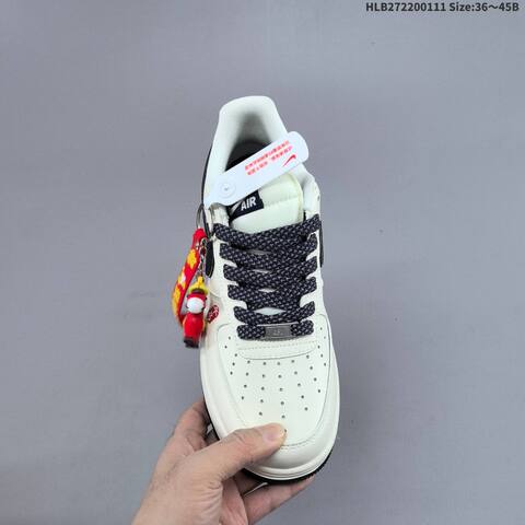 Nike Air Force 1 07 LV8 MZ9588-821 Off White Navy Blue Red EU 36-45 Sneaker - Unisex (BS-62064)