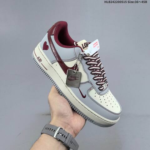 Nike Air Force 1 07 LV8 Brown Beige Red Gray Burgundy EU 36-45 Sneaker - Unisex (BS-60325)