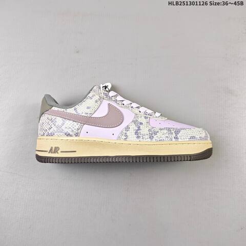 Nike Air Force 1 Low White Grey Blue Purple Beige EU 36-45 Sneaker - Unisex (BS-63038)