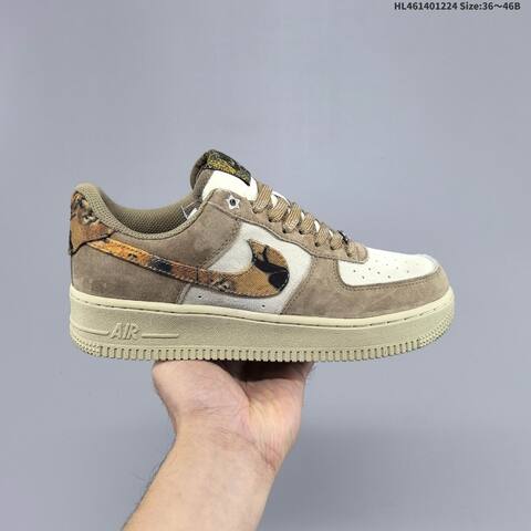 Nike Air Force 1 07 Khaki Beige Brown Black EU 36-46 Sneaker - Unisex (BS-62492)