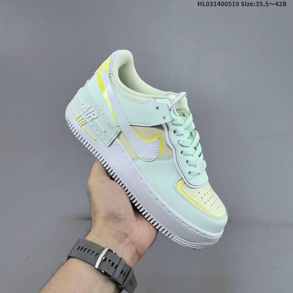 Nike Air Force 1 Shadow mint green pale yellow white EU 35 5-42 sneaker
