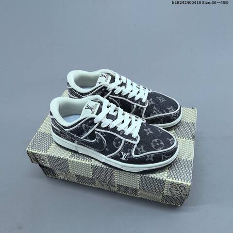 Nike Dunk SB Low Louis Vuitton Black White Blue Off White EU 36-45 Skate Shoe - Unisex (BS-60649)