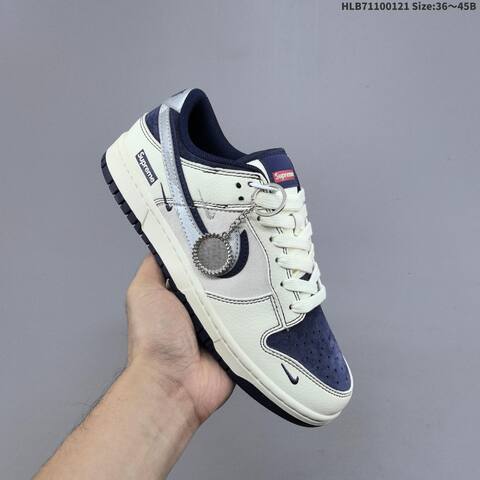 Nike SB Dunk Low White Navy Blue EU 36-45 Skate Shoe - Unisex (BS-61858)
