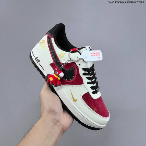 Nike Air Force 1 Low White Red Black Gold EU 36-45 Sneaker - Unisex (BS-61597)
