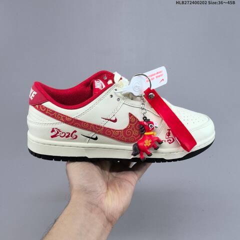 Nike Dunk Low Year Of The Horse White Grey Red Cream EU 36 45 Skate Shoe EU 36-45 - Unisex (BS-61582)