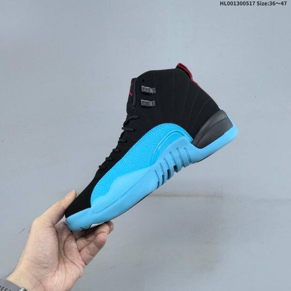 Jordan Air Jordan 12 Retro black/gamma blue/red 36~47 basketball
