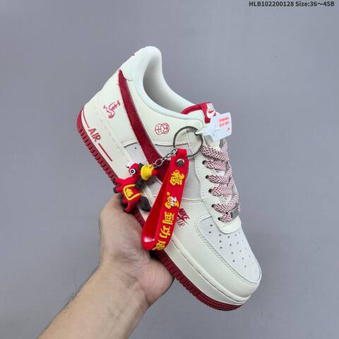 Nike Air Force 1 Low Sail White Red EU 36-45 Sneaker - Unisex (BS-61709)