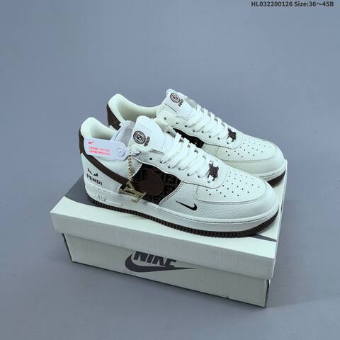 Nike Air Force 1 07 Low Black Red Off White Navy EU 36-45 Sneaker - Unisex (BS-61732)