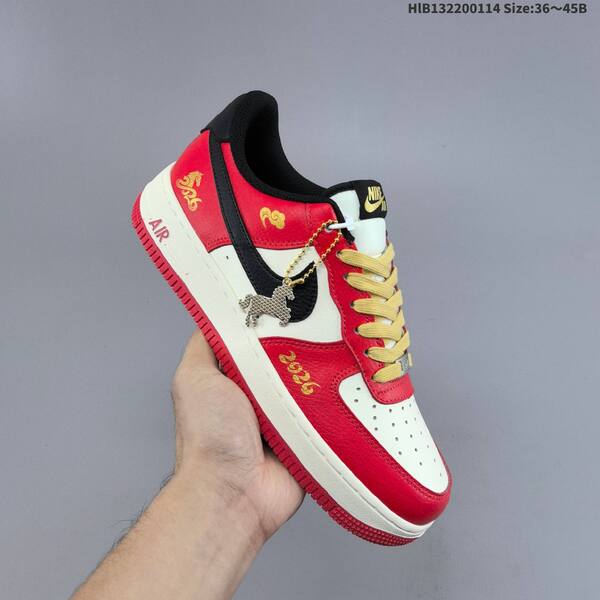 Nike Air Force 1 Low red white black gold pale yellow EU 36-45 sneaker