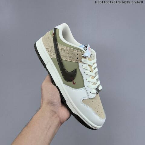 Nike SB Dunk Low CNY Pegasus Pack Off White White Sail Dark Brown Olive Green EU 35 5-47 Skate Shoe - Unisex (BS-62285)