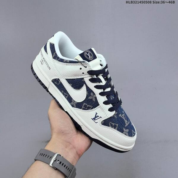 Nike SB Dunk Low white navy blue beige EU 36-46 skate shoe