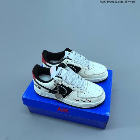 Nike Air Force 1 07 Low Off White Navy Blue Silver EU 36-45 Sneaker - Unisex (BS-60046)
