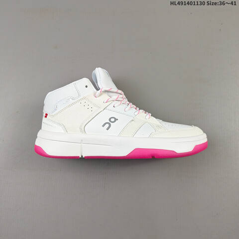 On THE ROGER Clubhouse Mid White Beige Pink EU 36-45 Sneaker Casual Sneakers - Unisex (BS-69759)