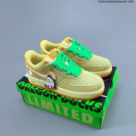 Nike Air Force 1 07 Low Oregon Ducks White Dark Green Bright Green Orange EU 36-45 Sneaker - Unisex (BS-62262)
