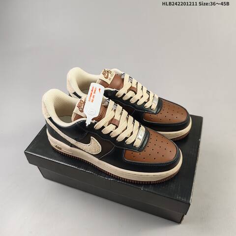 Nike Air Force 1 07 LV8 CJ9179-200 Black Brown Beige EU 36-45 Sneaker - Unisex (BS-62765)