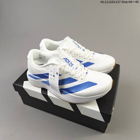 Adidas Adizero Evo SL JS4452 White Blue Mint Neon Yellow EU 40-45 Running Shoe - Men's (BS-65434)