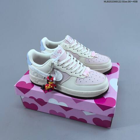 Nike Air Force 1 07 Low Beige Light Pink Light Blue Dark Brown White EU 36-45 Sneaker - Unisex (BS-61838)