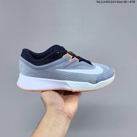 Nike M ZOOM VAPOR PRO 3 HC Grey Navy Blue Orange White EU 36-47 Tennis Shoe - Unisex (BS-62487)