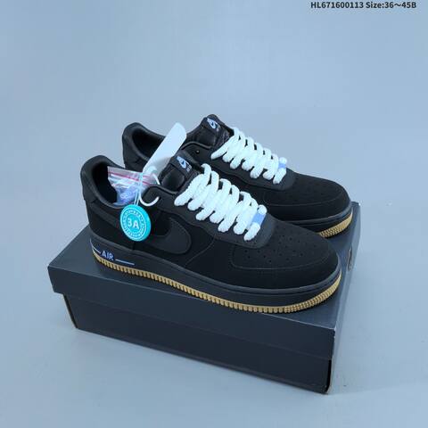 Nike Air Force 1 07 LV8 Black White Gum Light Blue EU 36-45 Sneaker - Unisex (BS-62009)