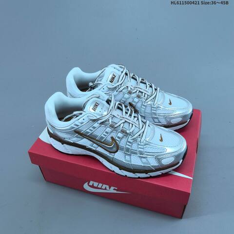 Nike P-6000 White Silver Brown Gold EU 36-45 Running Shoe - Unisex (BS-60600)
