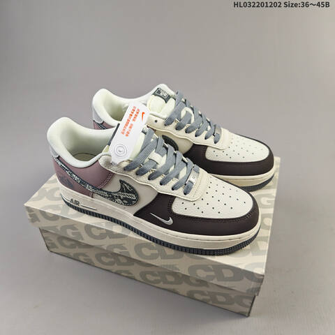 Nike Air Force 1 07 LV8 QW5606-271 Off White Grey Brown EU 36-45 Sneaker - Unisex (BS-62897)