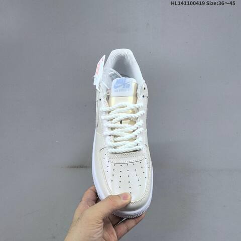 Nike Air Force 1 07 Low Light Beige White Light Blue EU 36-45 Sneaker - Unisex (BS-60645)